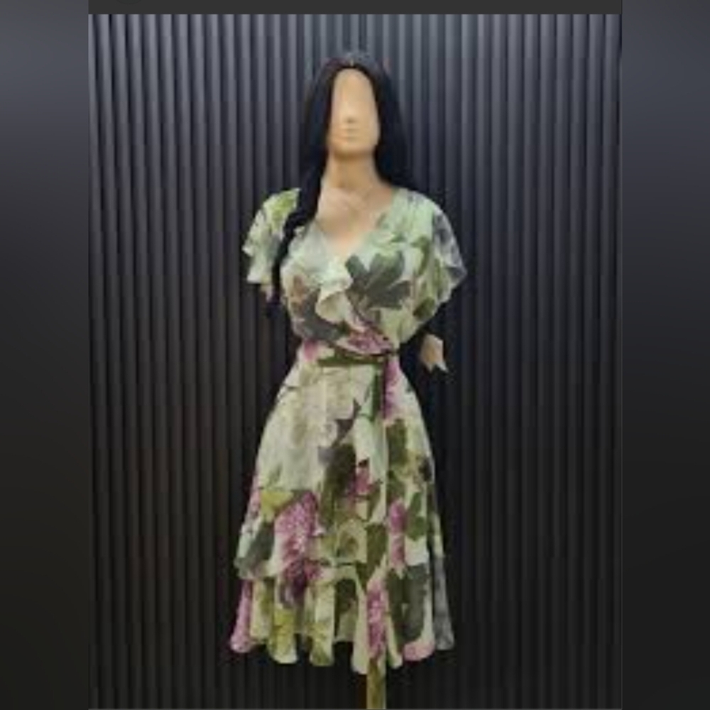 Danny & Nicole Green and Purple Floral Maxi Dress
